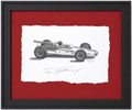 Dan Gurney Signed Danny Day Original Art 1964 Lotus 34 Ford Indy 500 #12 Framed