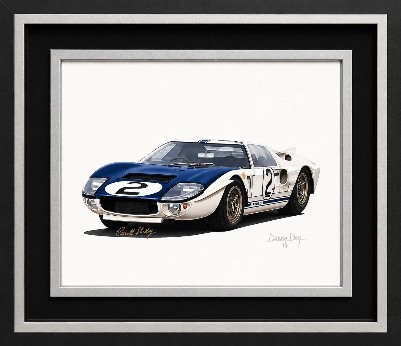 Ford GT40 #2 Original Oil Painting by Danny Day — Hand-Signed Carroll Shelby