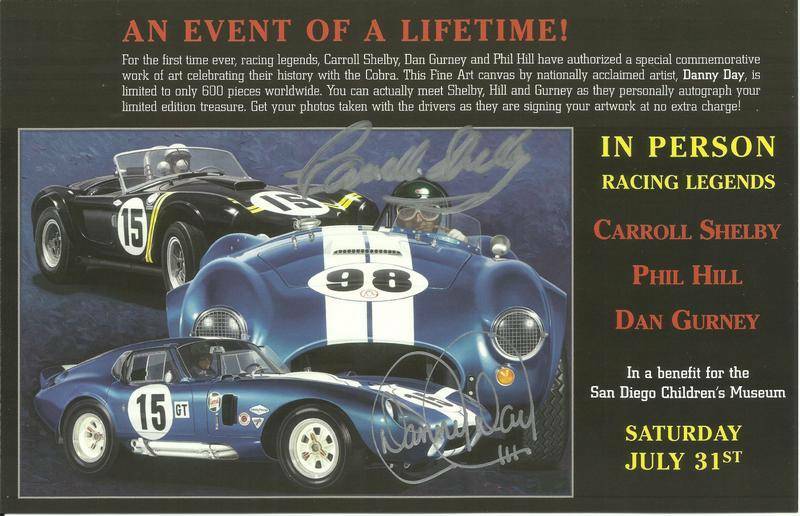 Bitten by the Snake by Danny Day Autographed by Carroll Shelby, Hill, and Gurney