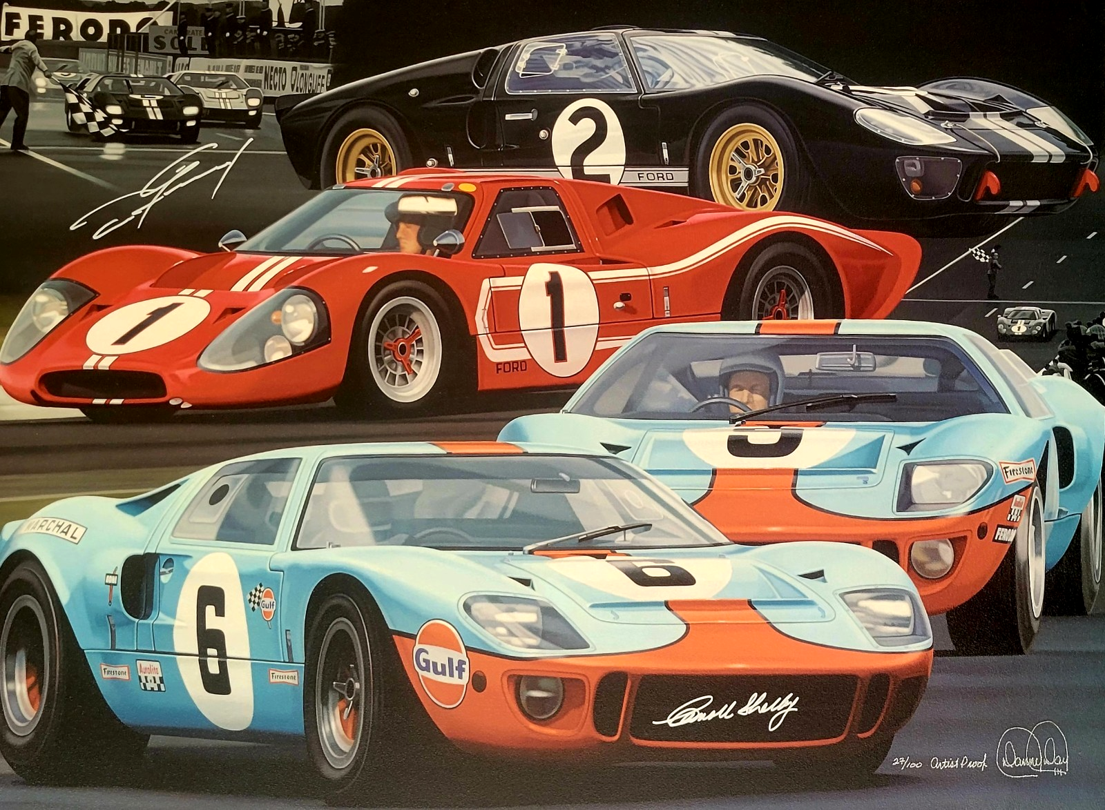 GT40 Legends by Danny Day Autographed by Carroll Shelby and DanGurney