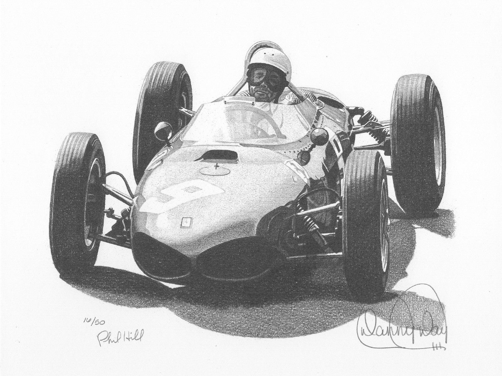 Ferrari 156 "Sharknose" F1 by Danny Day | Phil Hill Autographed COA