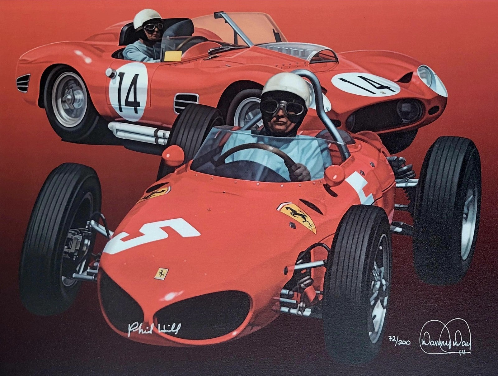 Ferrari Tribute by Danny Day Autographed by Phil Hill