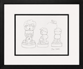 Jim Davis Autographed Garfield Original Pencil Drawing Framed  RARE