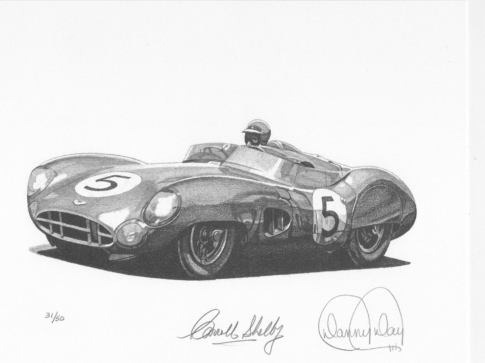 1959 Aston Martin DBR1 Le Mans Winner by Danny Day | Carroll Shelby Autographed