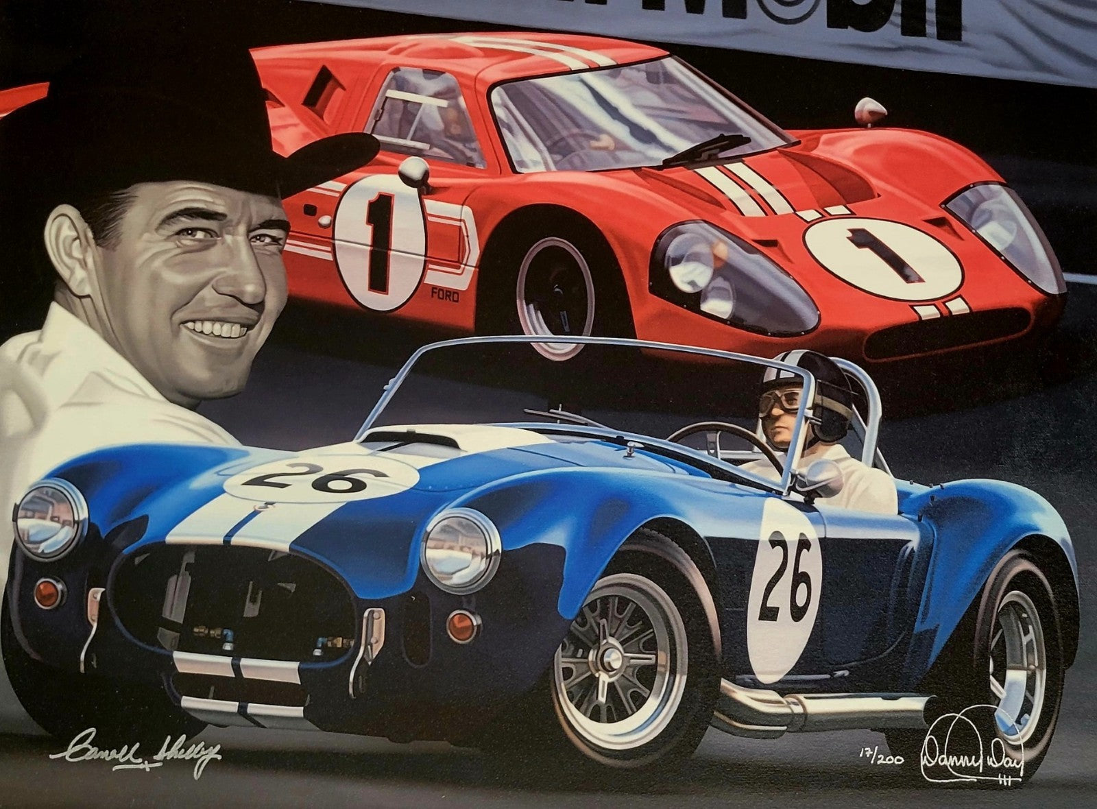 Tribute To Carroll Shelby by Danny Day Autographed by Carroll Shelby