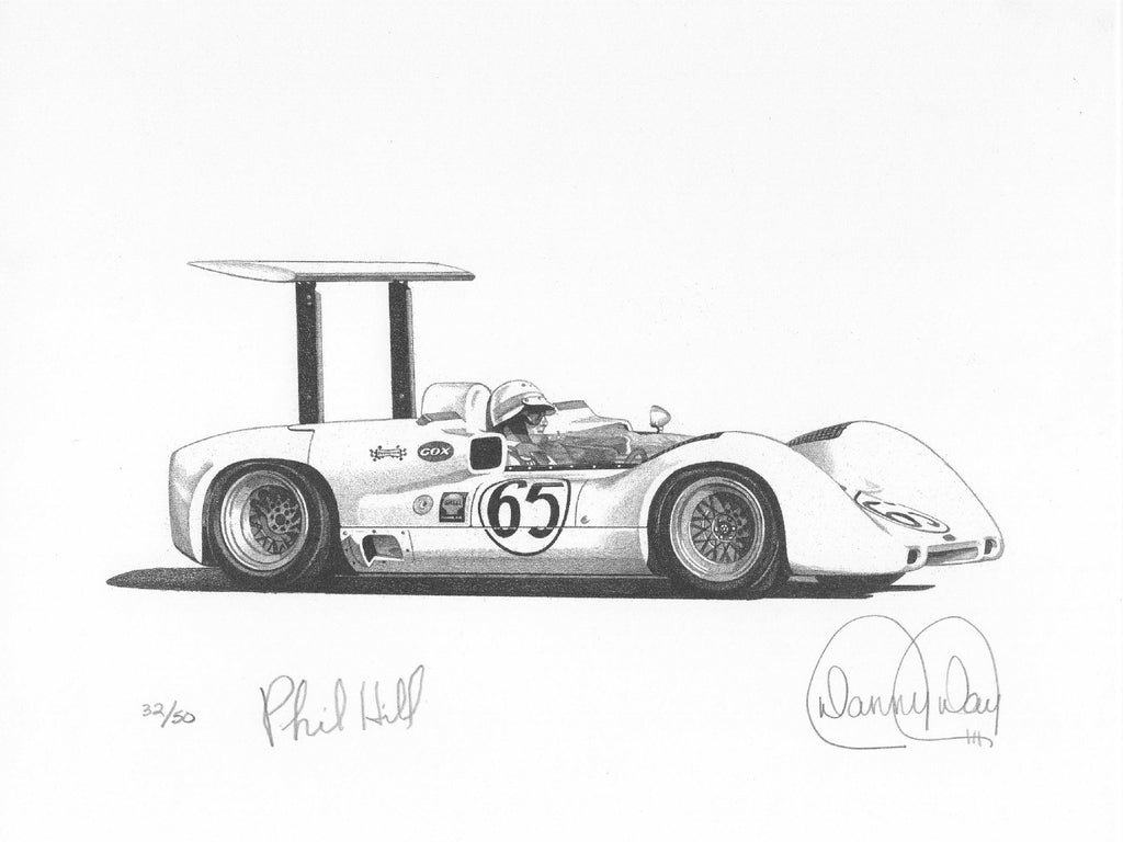 1966 Chaparral 2E by Danny Day | Phil Hill Autographed |