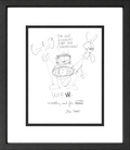 Jim Davis Autographed Garfield Original Pencil Drawing Framed  RARE