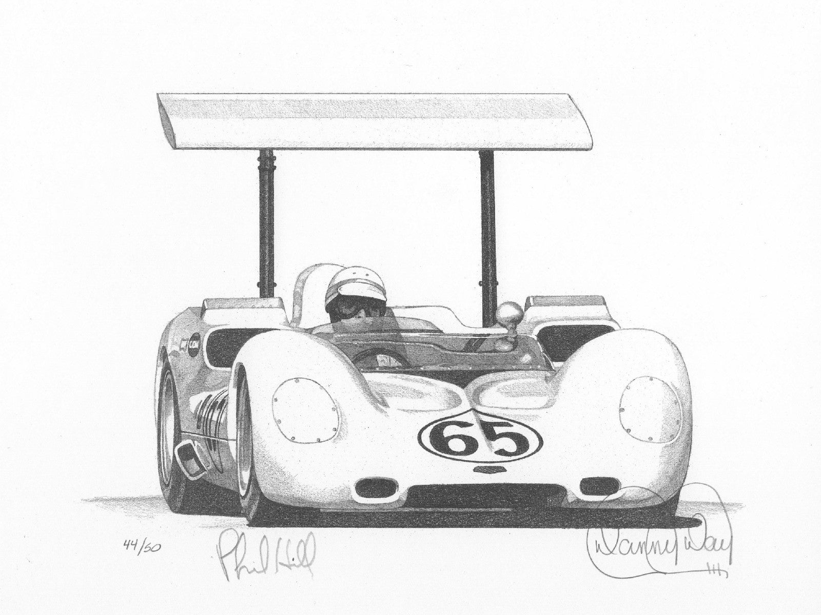 1966 Chaparral 2E by Danny Day | Phil Hill Autographed |