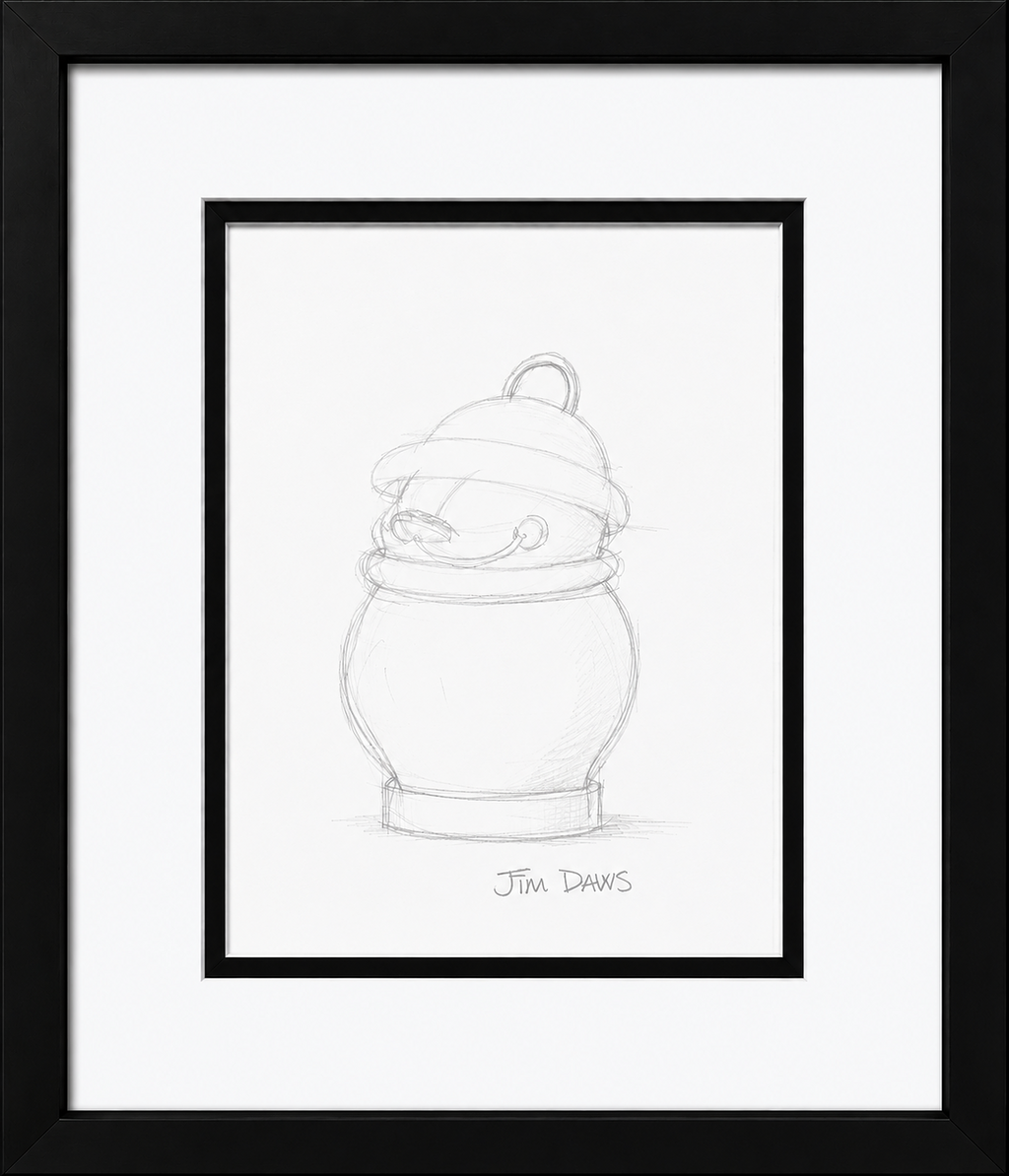 Jim Davis Autographed Garfield Original Pencil Drawing Framed  RARE