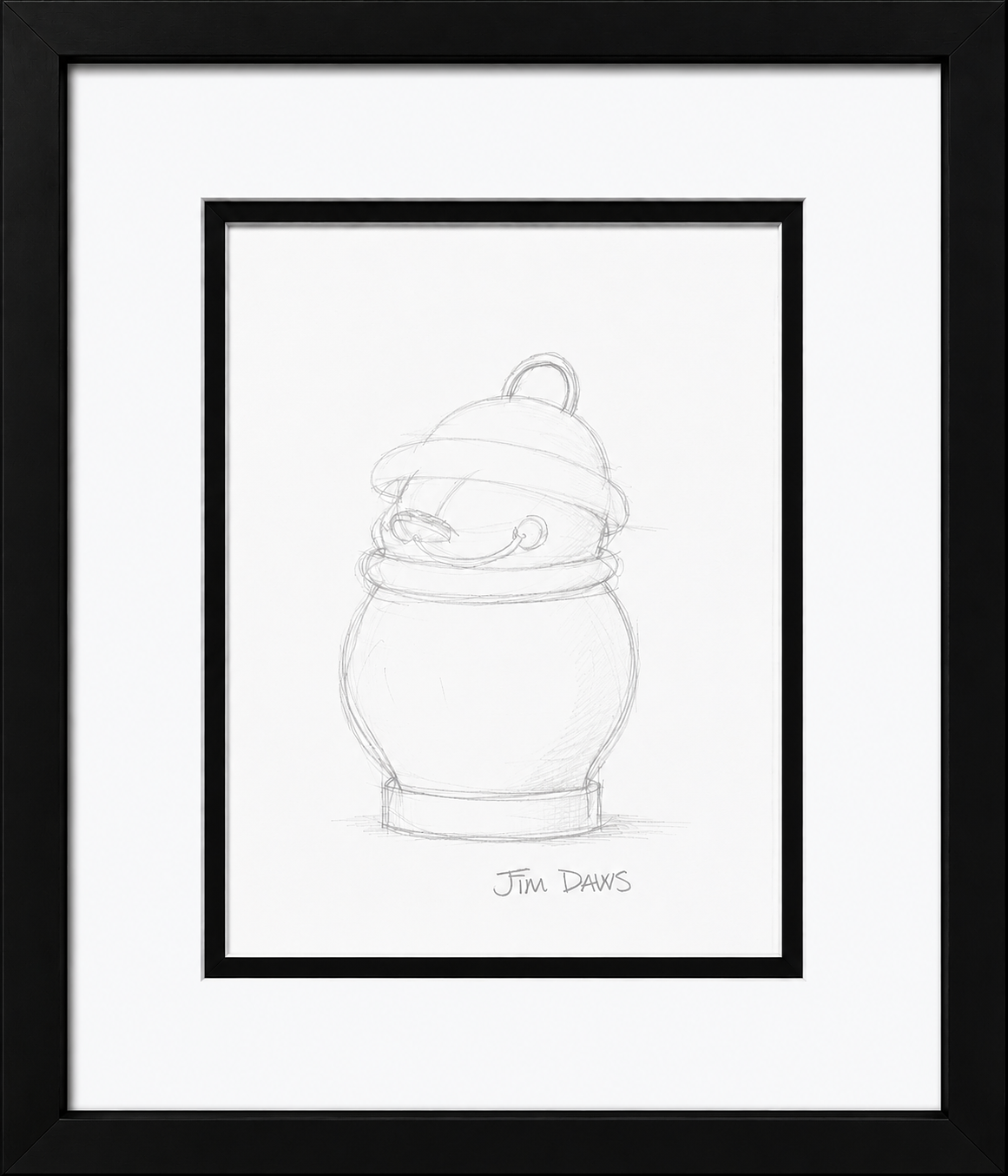 Jim Davis Autographed Garfield Original Pencil Drawing Framed  RARE