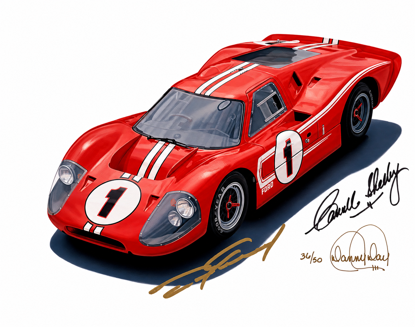 Ford GT40  MK IVAutographed by  Phil Hill and Carroll Shelby BY Danny Day