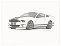 Shelby GT500 Mustang by Danny Day Original Pencil Drawing