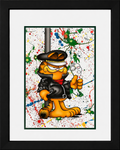 Jim Davis Autographed Garfield Original Production art Framed