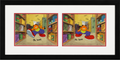 Jim Davis Autographed Garfield Original 2 Hand Painted Production Cel's Framed
