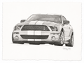 Shelby GT500 Mustang by Danny Day Original Pencil Drawing