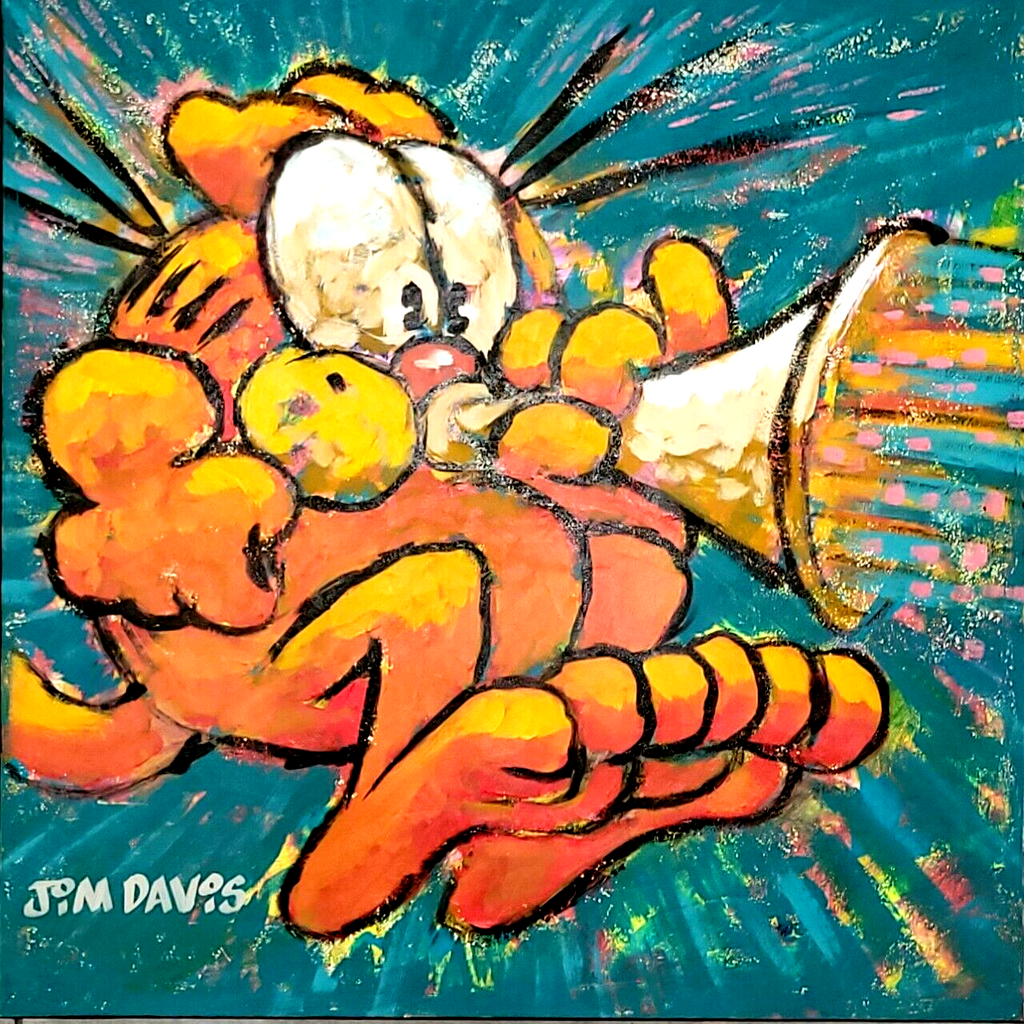 Original Jim Davis Garfield Signed painting 24x24  RARE