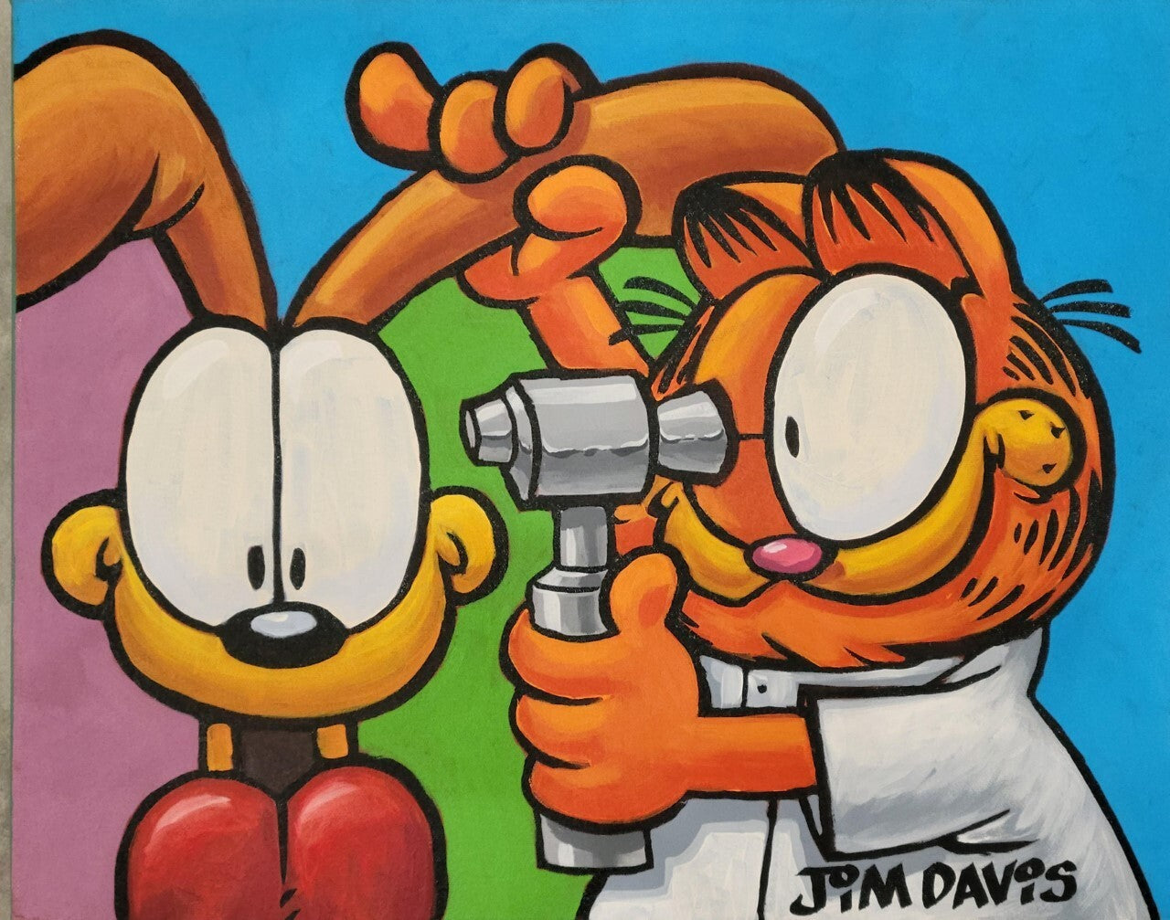 Original Jim Davis Garfield Signed painting 16x20