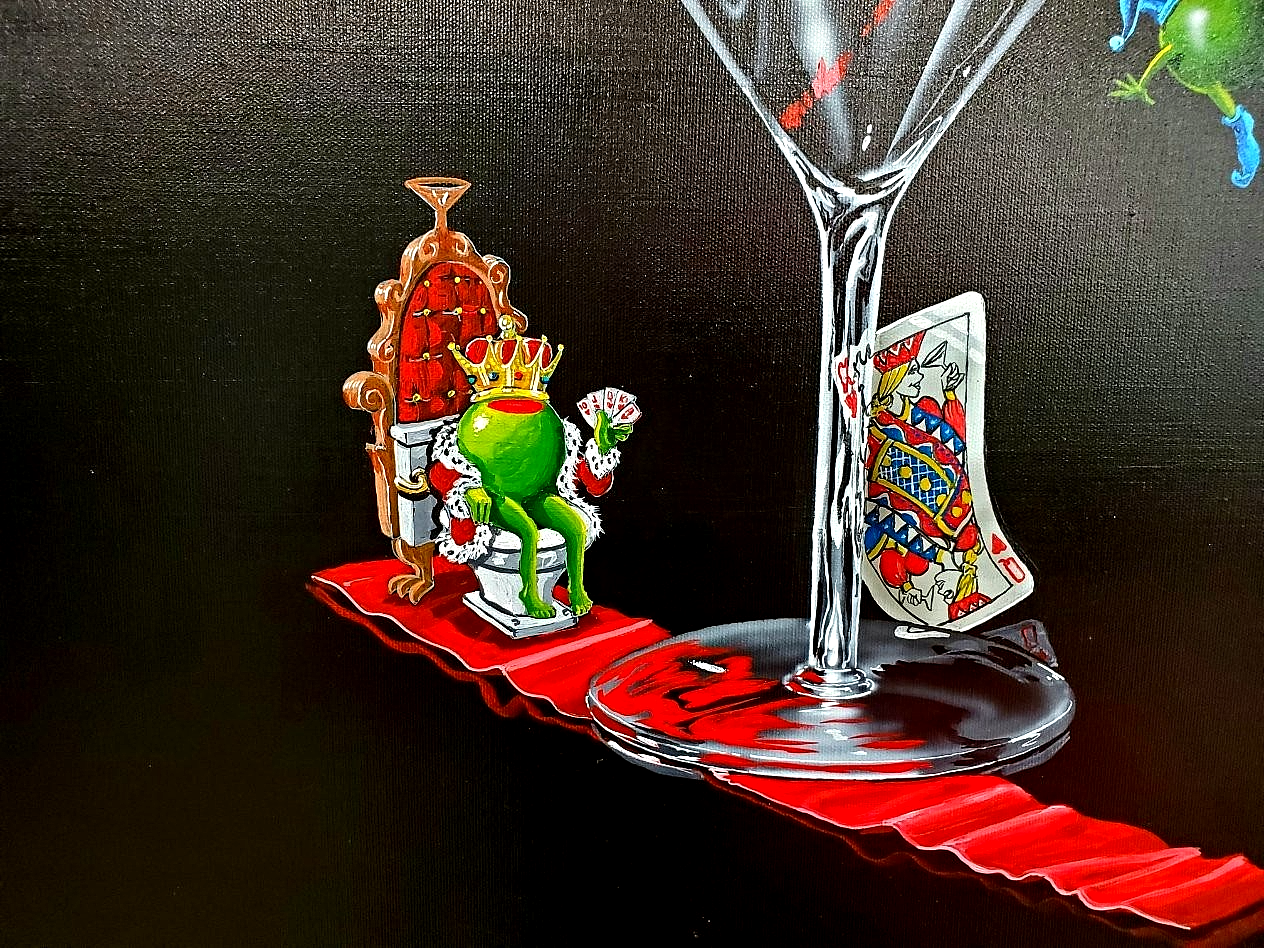 Michael Godard “On the Throne” Original Painting Framed 2005