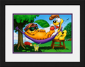 Jim Davis Autographed Garfield Original Production art Framed