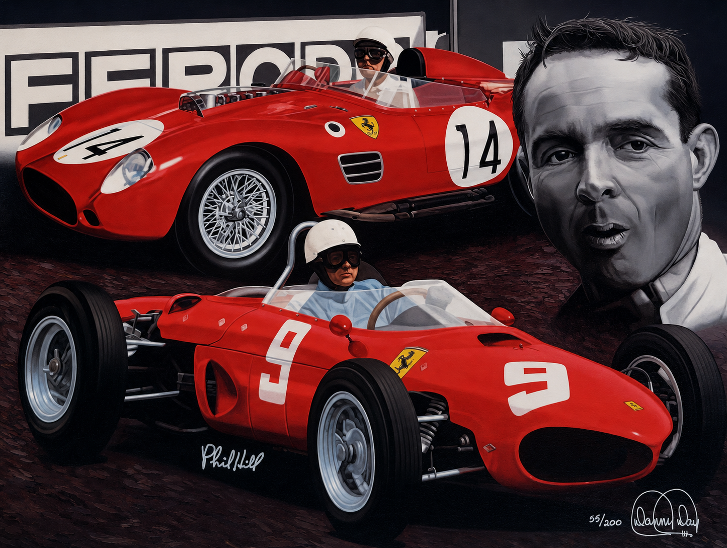 Tribute To Phil Hill by Danny Day Autographed by Phil Hill