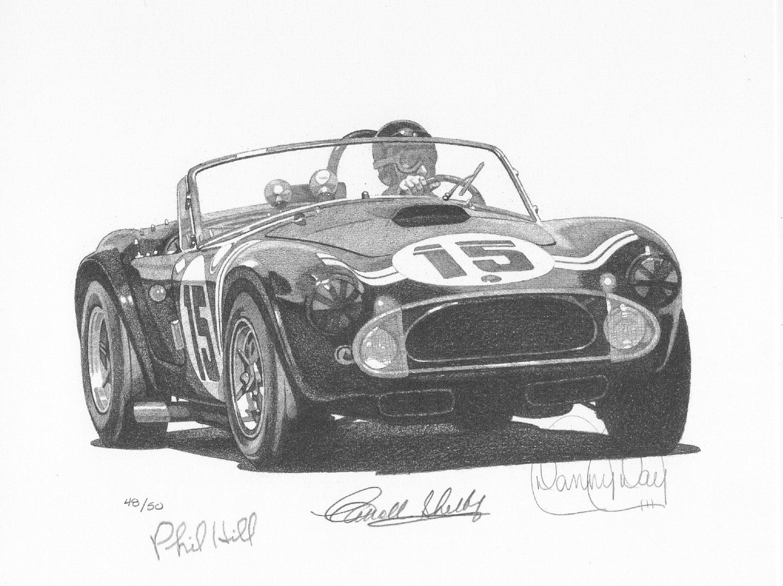 Shelby Cobra  CSX2128 by Danny Day | Phil Hill & Carroll Shelby Autographed